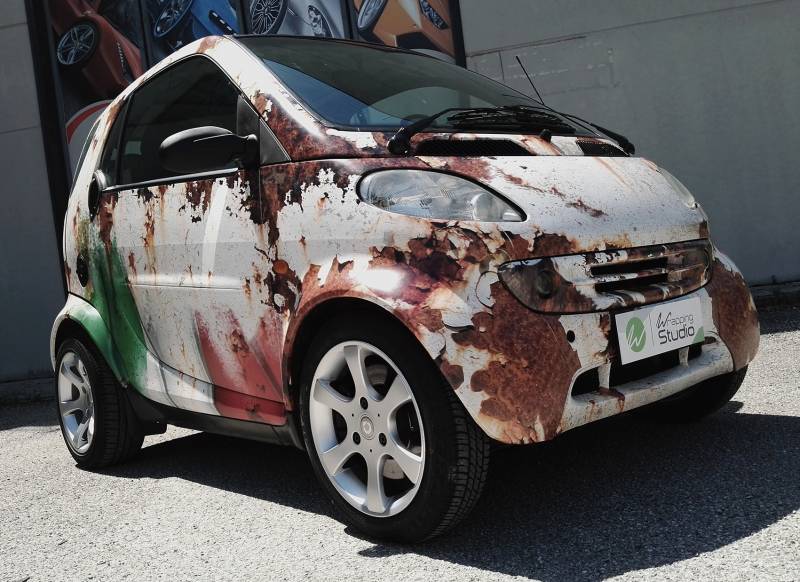 Mercedes Smart - Car Wrapping Effetto Italy Rust